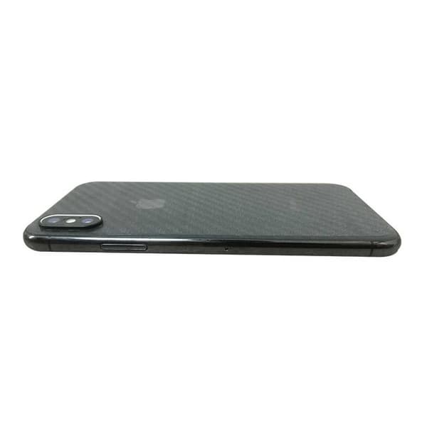 3-pakning iPhone XS Max Karbonfiber Vinyl Skin Wrap Bakside transparent