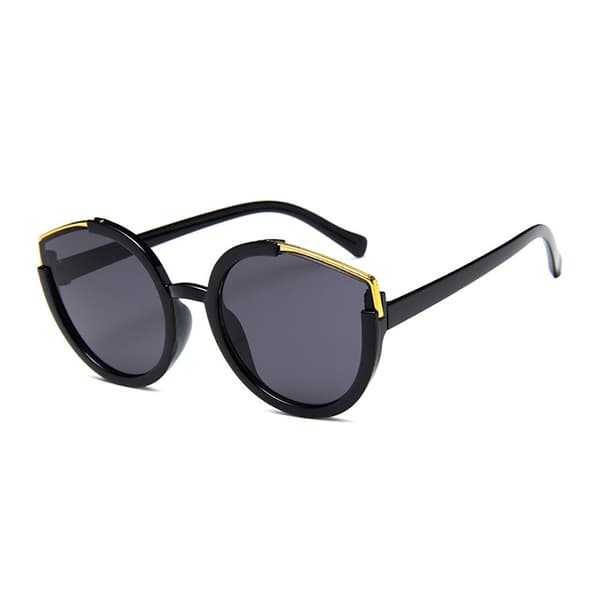 Runde Sorte Solbriller Gull Svart black