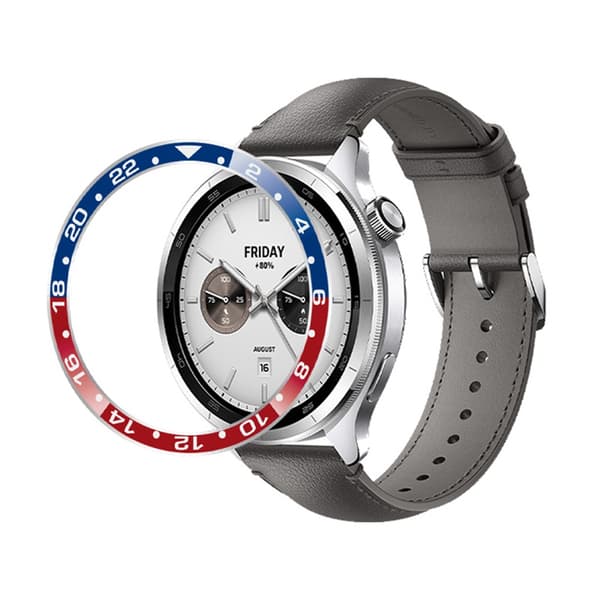 Stilig ramme for Xiaomi Watch S3/S4 Rød+Blå Red+Blue