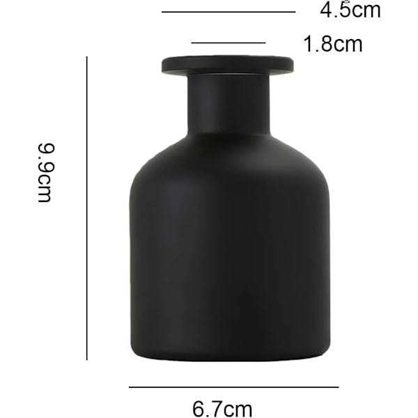 150 ml sort glasdiffuserflaske, aromadiffuser, DIY-erstatningssæt til duftpinde, æteriske olier håndværksindretning