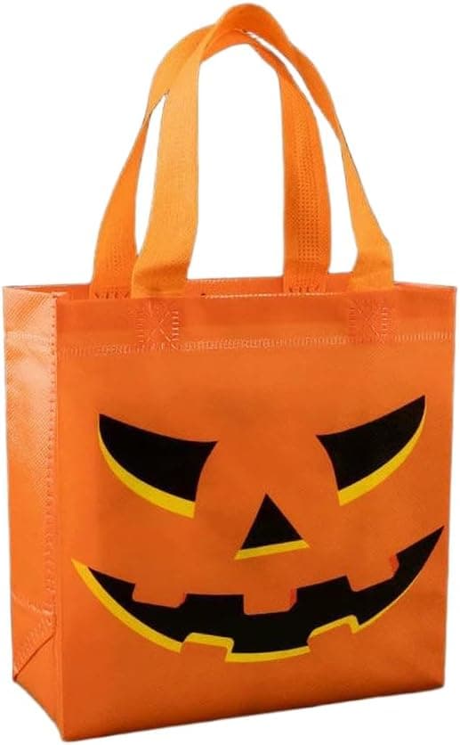12 STK Halloween Non-Woven Slikpose Sødt Design Vandtæt Bærbar til Børn Voksne Græskar B