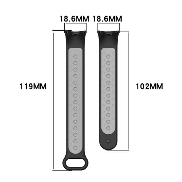 Silikonrem til Xiaomi Mi Band 8 Svart+Grå