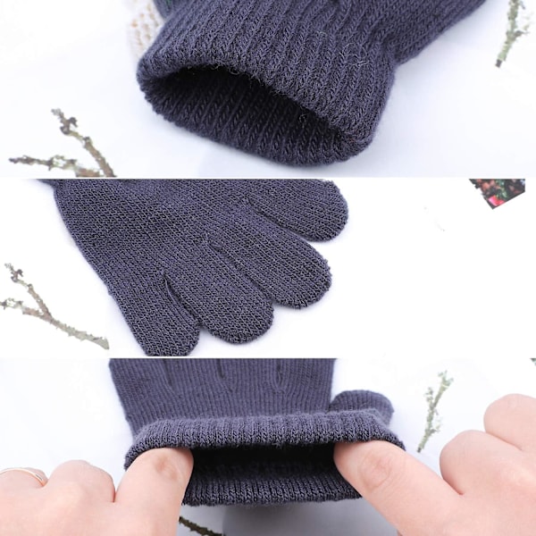 Magiska barnhandskar - 12-pack gradientfärger vinter barnhandskar stretch helfingerhandskar för pendling lek löpning
