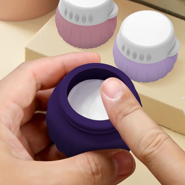 Resestorlek Silikonkrämburkar - 4-pack Läckagesäker Lila Purple