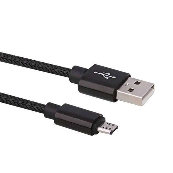 Ekstra holdbart 1m Micro-USB Quick Charge 3.0 opladerkabel (sort) micro-usb black