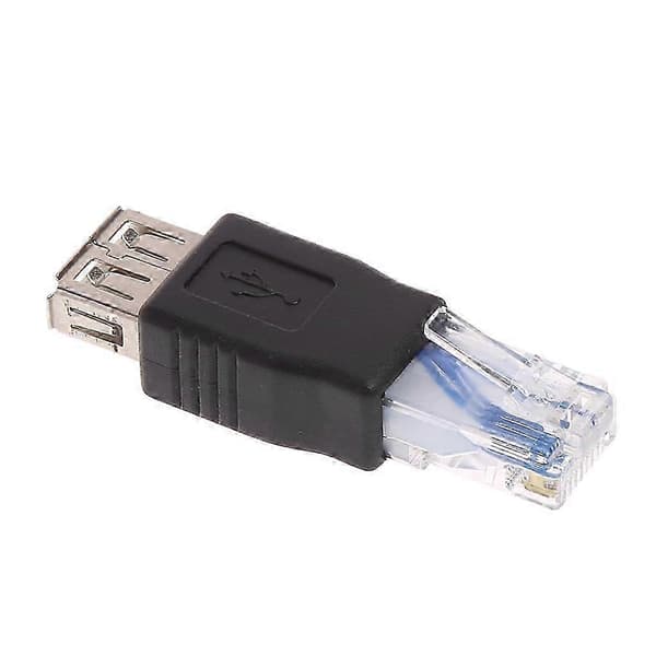 2 stk. USB 2.0 Adapter Type A Hunn til RJ45 Hann Adapter Kobling Konverter Plugg s202412121294