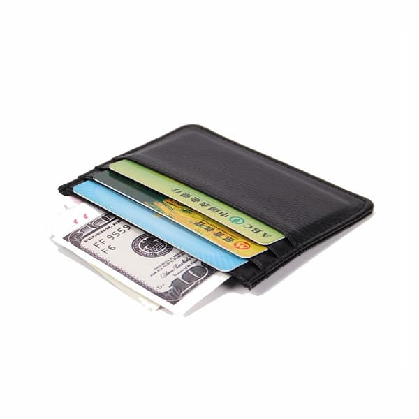 Kortholder Lommebok med Seddelrom - Svart svart black