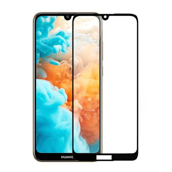 Huawei Y6 Full Coverage HD Skärmskydd Kolfiber Härdat Glas svart black