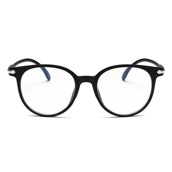 Matte Sorte Runde Briller Klare Linser Uden Styrke Klare Linser Sorte black