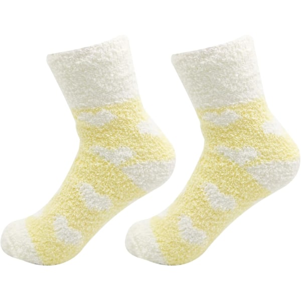 Fluffiga strumpor för kvinnor - Varma, sköna halksockor, sängsockor för äldre