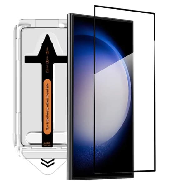 Helppo asentaa Samsung Galaxy S24 Ultra näytönsuoja HD karkaistu lasi transparent