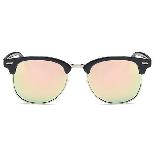 Sorte Clubmaster Solbriller Pink Spejlglas Sort black