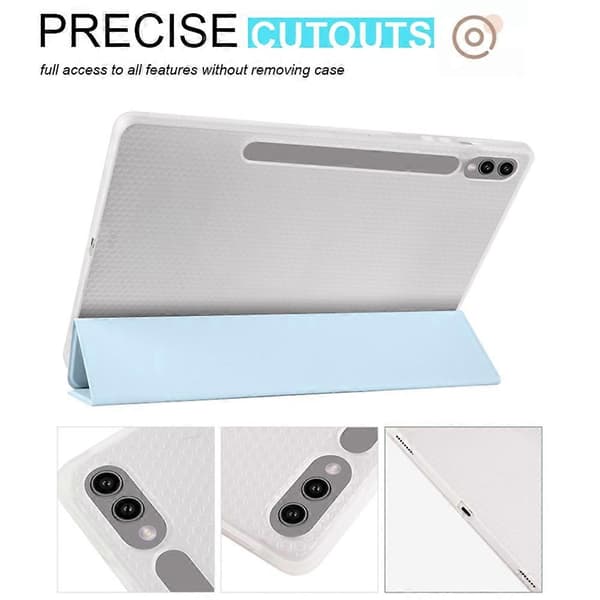 Fodral för Samsung Galaxy Tab S10+ med Pennhållare Tri-Fold Ställ Tablet Skydd Auto Wake/Sleep