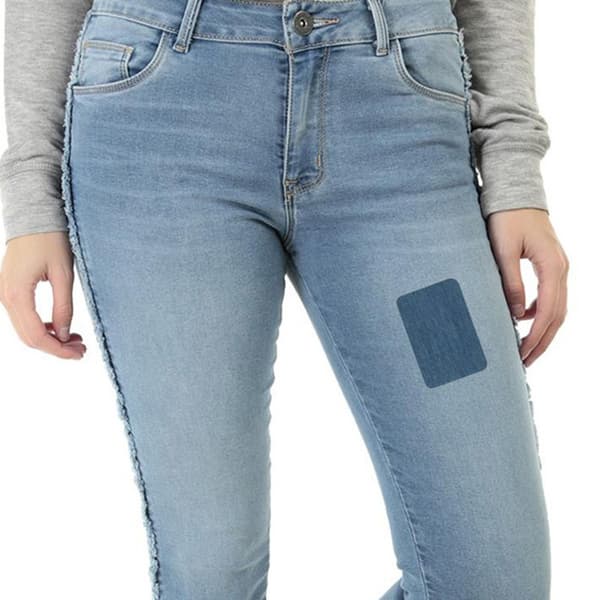 Firkantede strykemerker til jeans 5-pakning Denimblå 5x7,5 cm Denimblå 5x7.5 cm DenimBlue