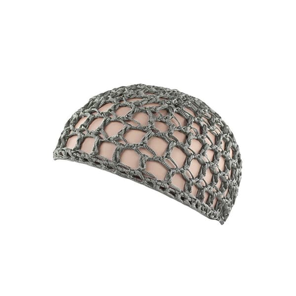 Hårnet - Håndlavet hæklet hårnet til beskyttelse under søvn og styling, kufi-hat, hårnet, hårfanger i forskellige farver Grå Grey