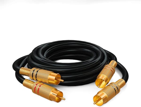 1,5 m RCA-lydkabel 2x RCA-plugg til 2x RCA-plugg HiFi-lydkabel RCA-plugg full metallbekledning