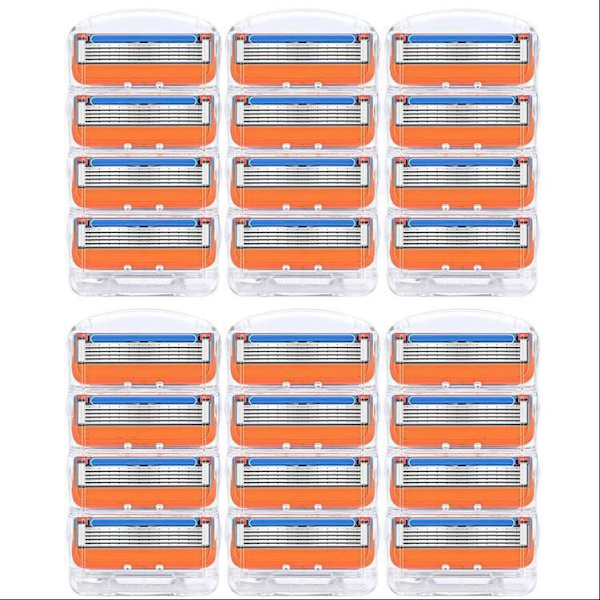Fusion 5 Rakbladspatroner (24-pack), Rakblad för män — Ny orange version (24-pack)