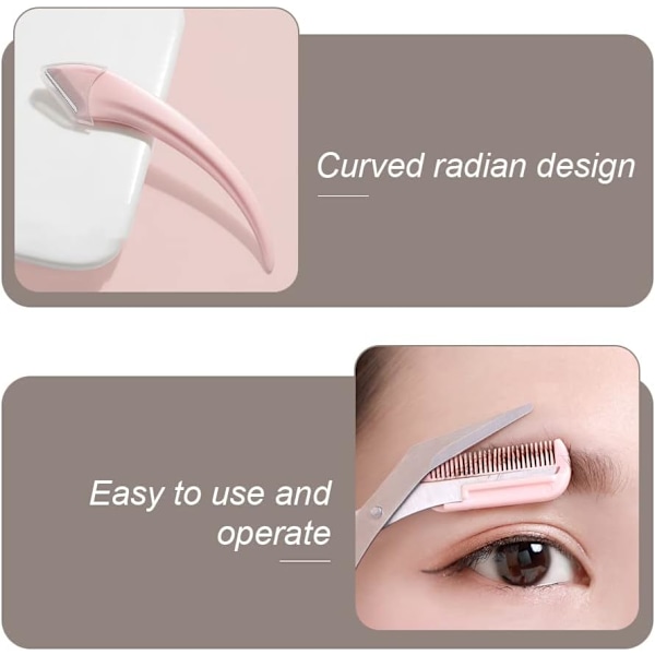 2 st Eyebrow Trimmer Sax Eyebrow Trimmer Set Professionell Precision Eyebrow Grooming Skönhetsverktyg med Kam för Män Kvinnor