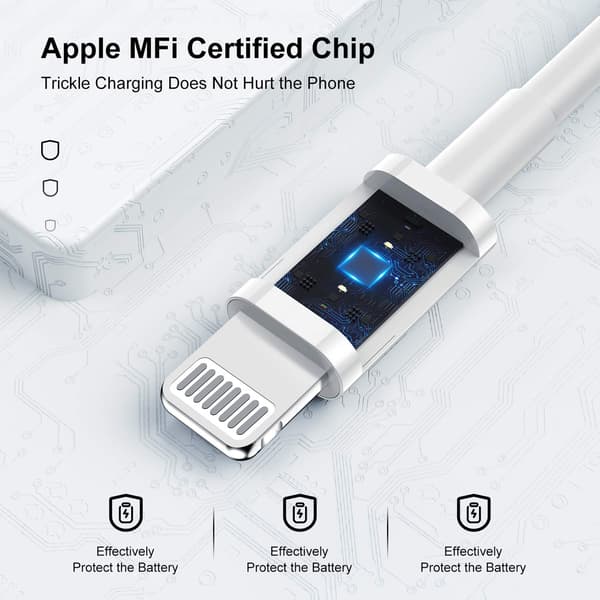 [2-pack] 2 m Apple MFi-certifierad iPhone-laddningskabel, 2 meter för iPhone 14/13/12/11/11 Pro/11 Pro Max/X/XS Max/8/7/6/5/iPad