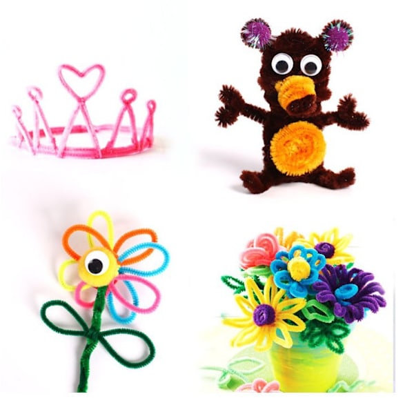Mega Craft Kit, 1200 delar DIY leksakssats för barn, pedagogiskt handgjort materialpaket, DIY-leksaker - piprensare, googly-ögon, flerfärgade bollar