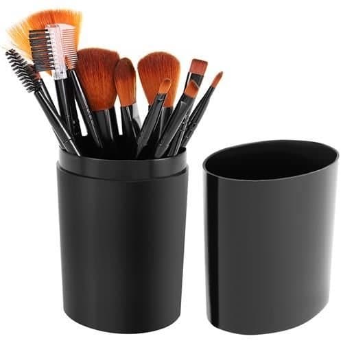 Sminkborstar 12-pack med fodral svart black