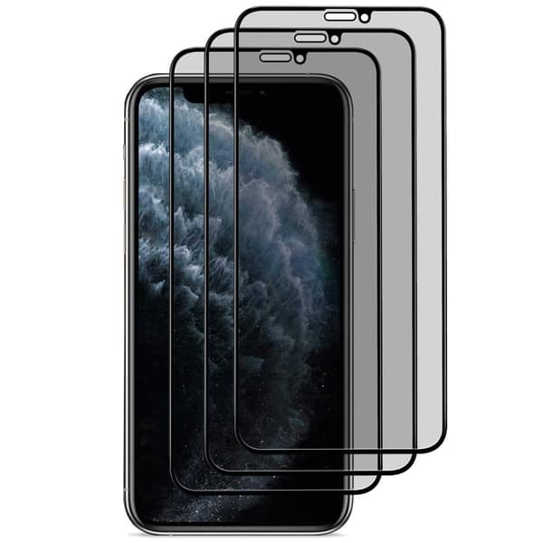 3-pack iPhone X Sekretess Skärmskydd Full Täckning HD Härdat Glas transparent