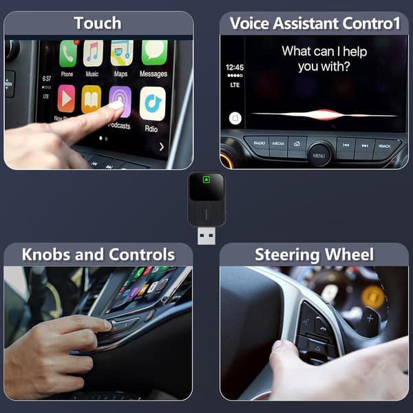 Trådløs CarPlay Adapter til iPhone, Trådløs Carplay Dongle adapter med Hurtig Forbindelse - Lille Størrelse