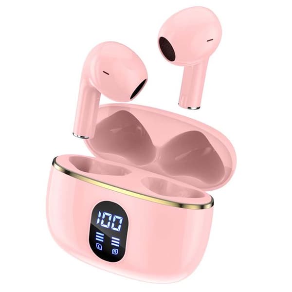 TWS Trådlösa In-Ear Hörlurar ENC, Bluetooth 5.3, LCD-display och Pekkontroller Rosa