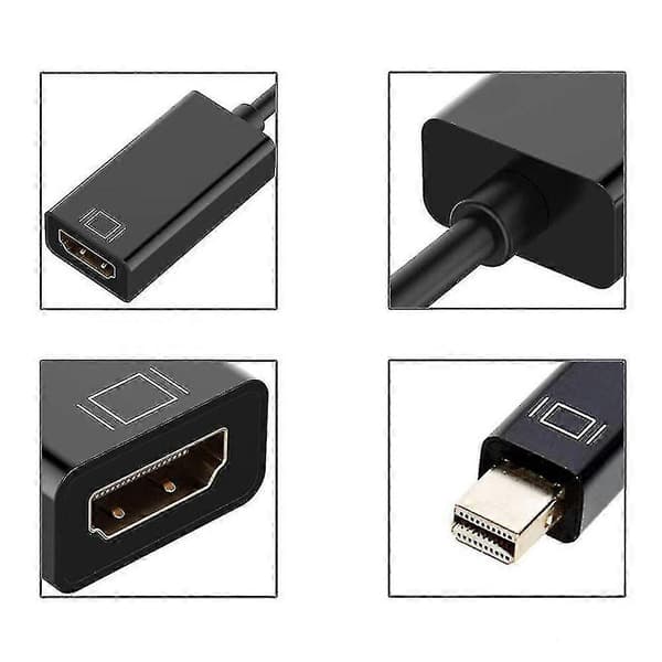 4k Mini Dp Til Hdmi Display Port Adapterkabel For Bærbar Datamaskin Hd Tv Fg BLACK