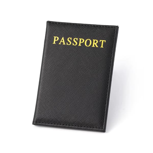 Passfodral Passholder Svart Läder Läder Guld Konstläder Svart black
