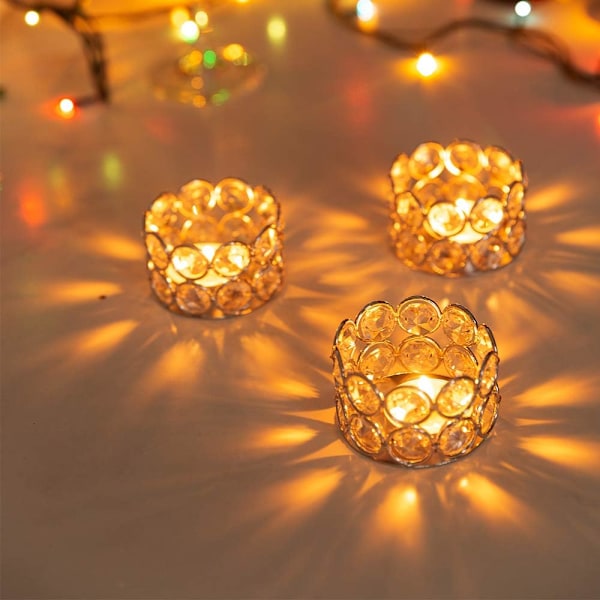 Tealight-ljusstakehållare för bord Silver 12-pack, Kristall Mittstycke Dekorationer för Vardagsrum