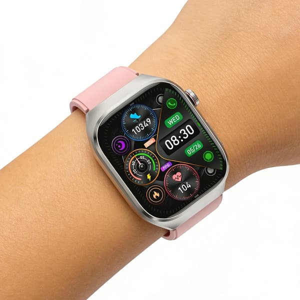 Smartwatch med EKG, puls, blodtryk, søvn, skridttæller Pink Pink