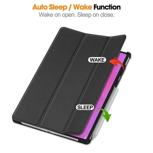 Til Lenovo Yoga Tab Plus Etui Anti-Drop Læder Stand Tablet Cover - Sort