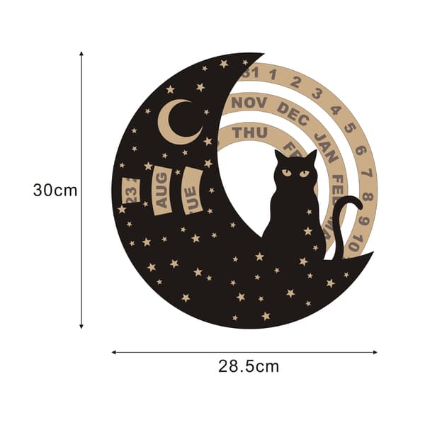 Kreativ evighetskalender med roterende månefaser, skrivebordskalender, 30 cm skrivebordsdekorasjon.