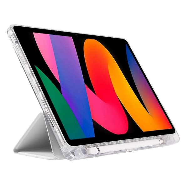 Fodral för Xiaomi Redmi Pad SE, Tri-Fold Ställ Läder+TPU+Akryl Klar Baksida Tablet Skydd