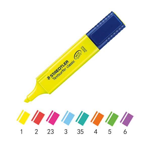 Klassisk Markeringspenna - Blandade Färger (4-pack) Markeringspenna, Ljus