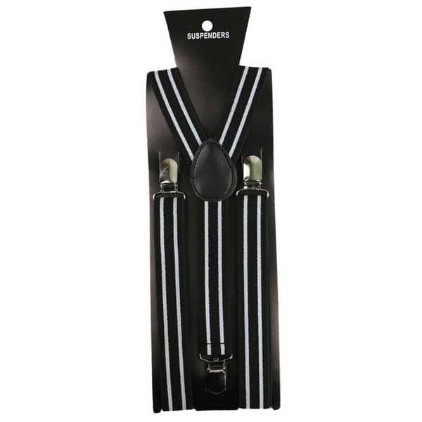 Smalstribede seler med clips 2,5 cm - Sort Hvid sort black
