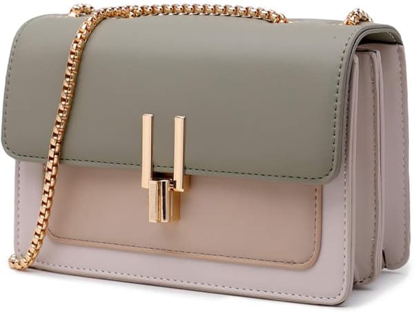 Färgblocks Crossbody-väskor för Kvinnor Läder Cross Body Plånböcker Söta Designer Handväskor Axelväska Medium Storlek