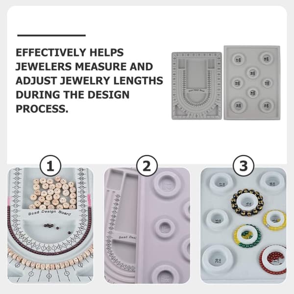 2 st Armbandsdesignbräda Flockad Pärlbräda Displaybricka för att Göra DIY Hantverk Halsband Pärlsmycken Organizer