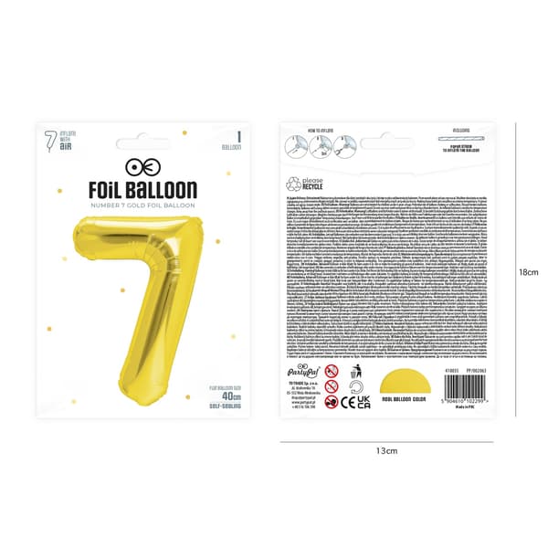 Foliebong Tall 7 Gull 40 cm gull gold