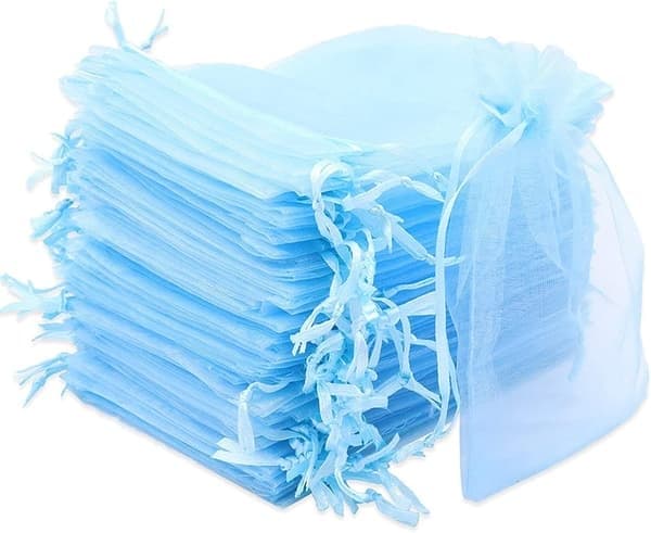 Organzapose, organza gavepose, smykkepose, bryllupspose, la