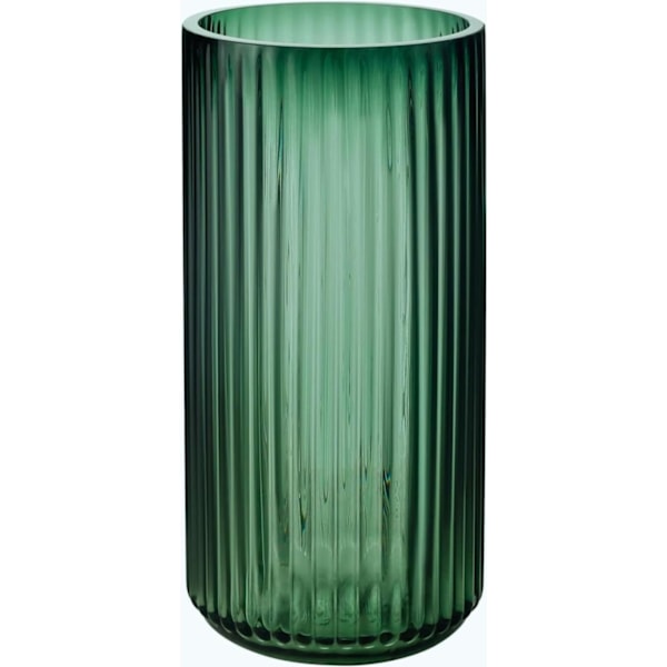 Premium Tjock Grön Glasvas - Ribbad Glasblomvas för Heminredning, Dekorativa Vaser för Blommor för Modern Lansstil Large