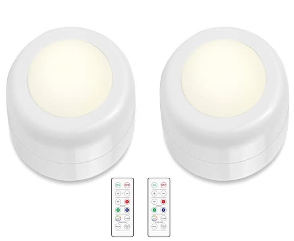LED-spotlight med fjernkontroll 2-pakning