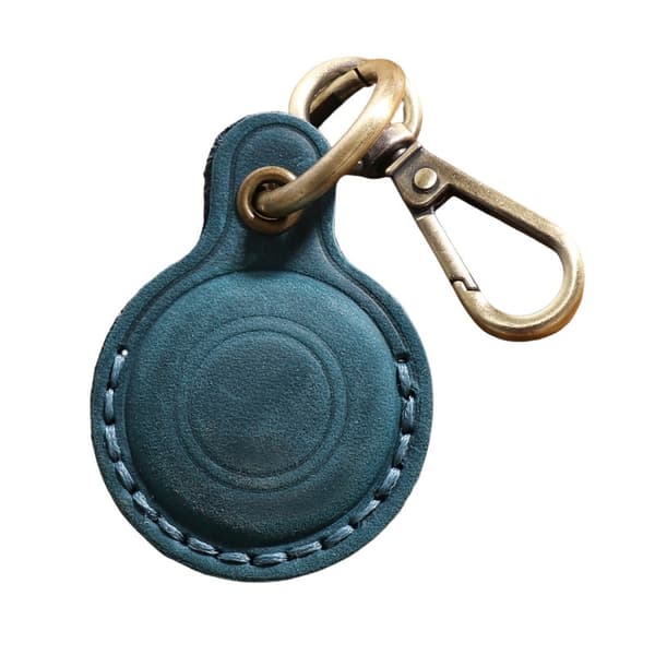 Premium läderfodral för Apple AirTag Blå Blue