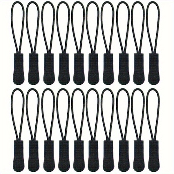 Dragkedjekläppar Svarta 10/20 st Dragkedjesnöre Förlängare Ersättning - för Ryggsäckar, Jackor, Bagage, Plånböcker, Handväskor 20pc