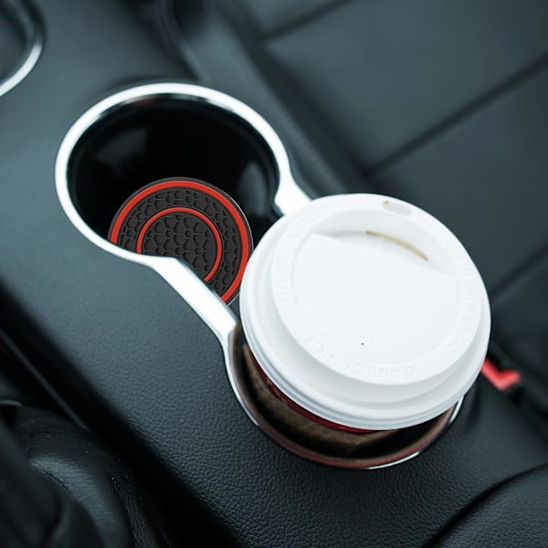 4 st. Bilunderlägg för Mugghållare, 2,75 tum Auto Halkskyddande Muggmattor, Dammskyddande Mugghållare för Bilunderlägg Dammskyddande Mugghållare Insats red