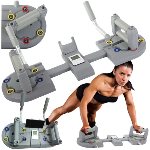 Multifunktionel Push-up Board med Push-up Håndtag, Timer og Mobilholder