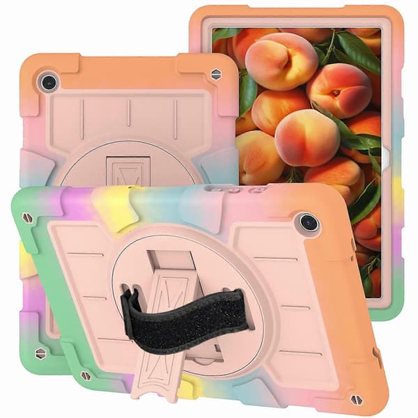 Robust deksel med stativ og skulderstropp for Samsung Galaxy Tab A9+ (TPU+PC)