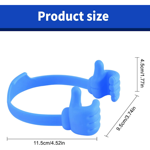 Telefonställhållare 1 st Tummen Upp Lat Hand Arm Fingerhållare Nyhet Bärbar Skrivbords Mobil Celltelefon Kickstand Söt (Blå) Blue