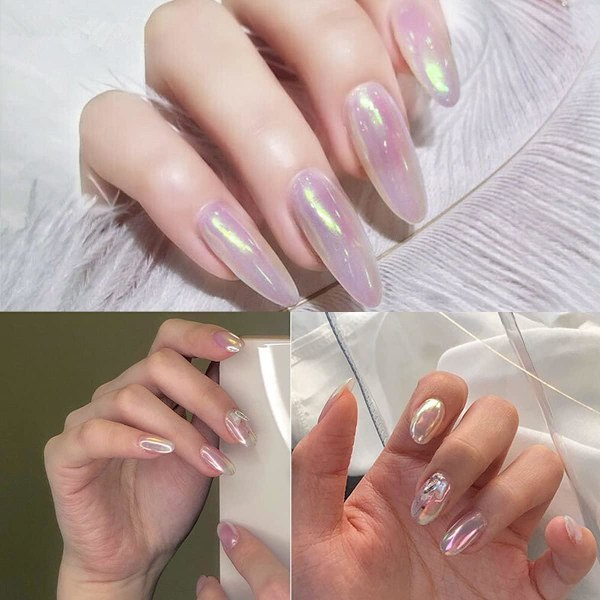 6 Färger Nagelpulver DIY Nageldekoration